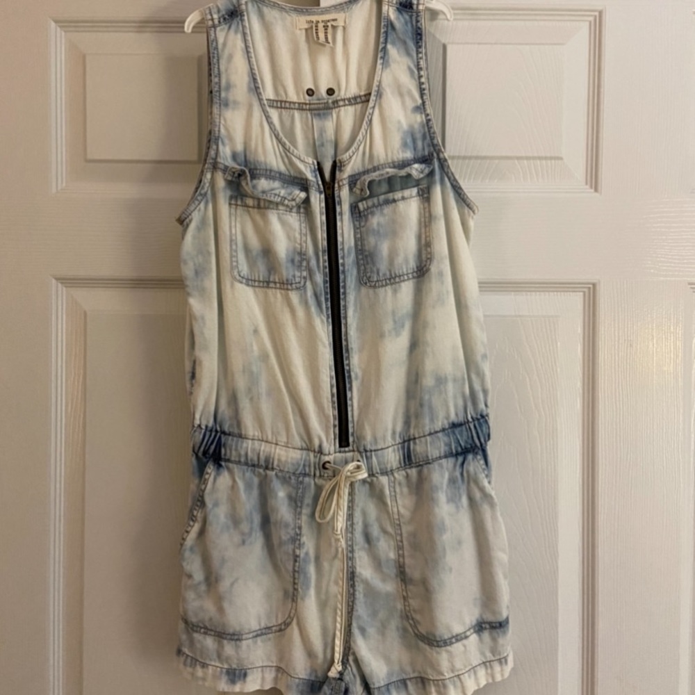 Acid wash romper